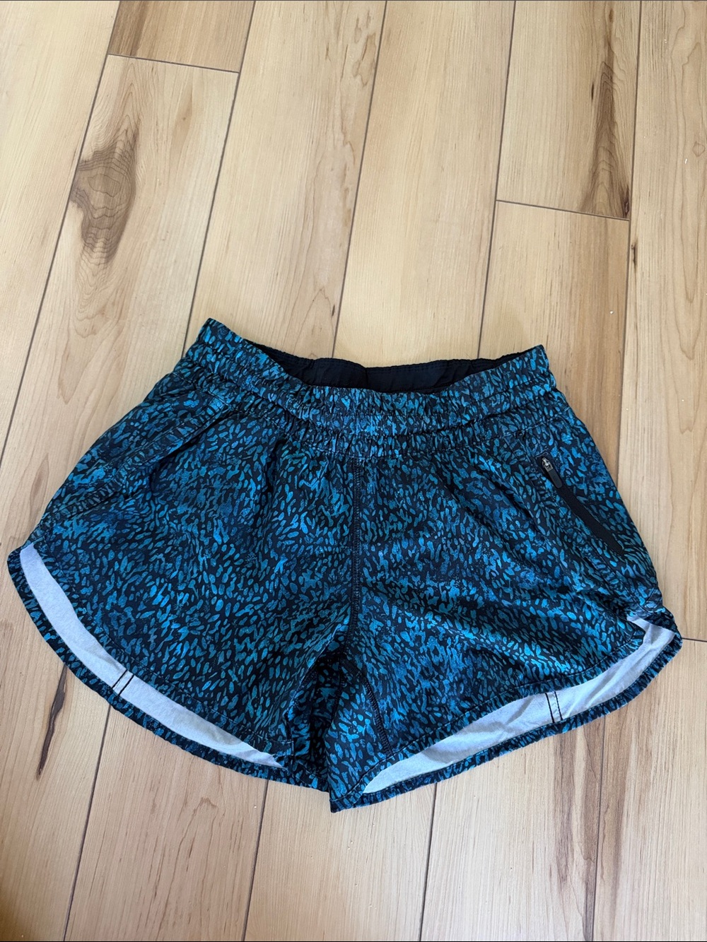 Lululemon Blue and Black Running Shorts Size 10